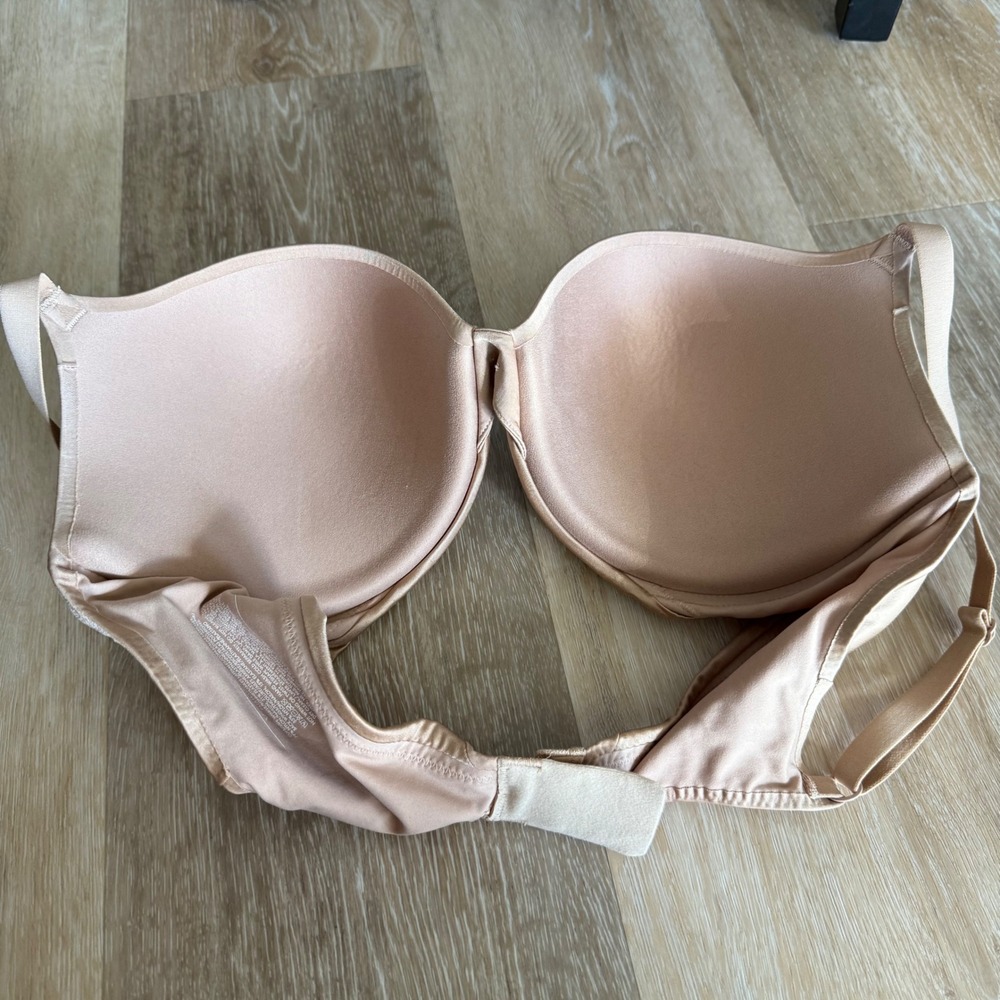 Victoria's Secret Push‎ Up Bra Nude Tan Teo Toned 36D lingerie top low cut - Picture 6 of 8